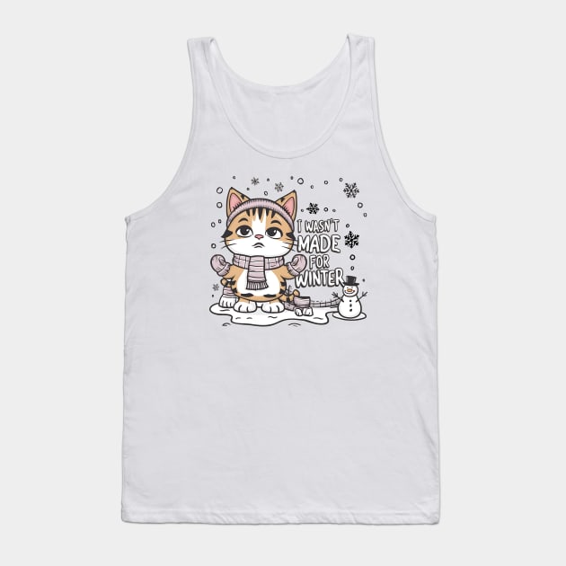 cat with snow Tank Top by AOAOCreation